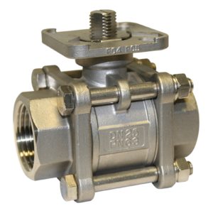Stainless Steel Ball Valve - 3 Piece - ISO Top - BSPP - Full Bore