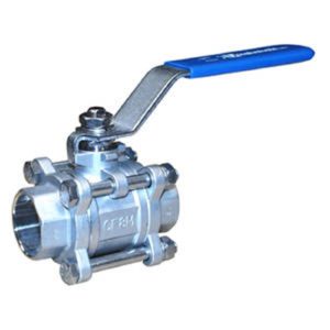 Manual Ball valve 1'' 3 Piece Socket Weld Connections Full Bore 1000 PSI